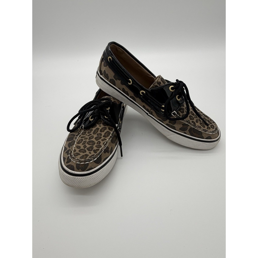 SPERRY‎ TOP-SIDER Women's 9771577 Leopard and Patent Boat Shoes Size 6.5 M